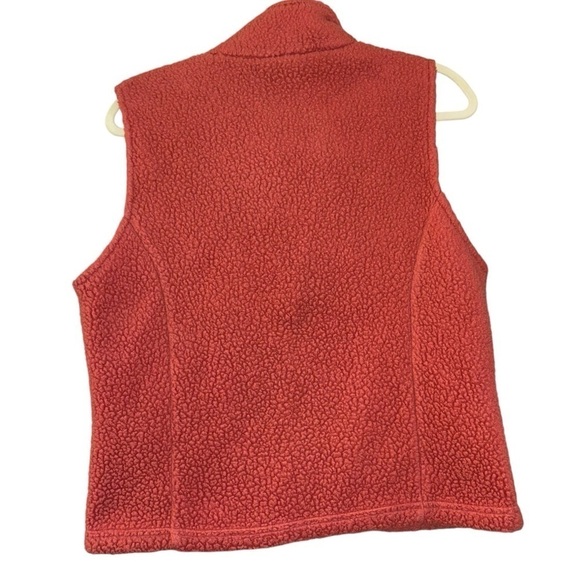 L. L. Bean Fleece Coral Fuzzy Sherpa Vest Womens M Outfoor Cozy Comfortable - Picture 7 of 14